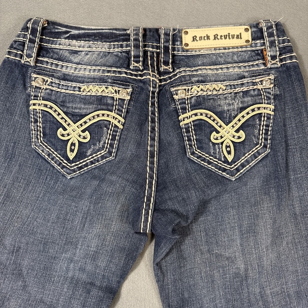"The BUCKLE" Rock Revival IRENE jeans WOMEN 30x33 Crystal Rhinestones Boot